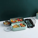 Bento Box Lunch Containers Food Microwave Stainless Portable Dinnerware Green