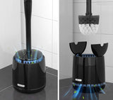 Premium Toilet Bowl Brush and Holder with Solid Handle and Durable Bristle Black