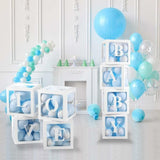 White Balloon Cube Boxes Party for Baby Shower Birthday Bridal Shower - BABY