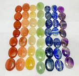 7 Chakras Crystal Set Heiki Healing Meditation Colourtherapy 7 Pieces - Oval