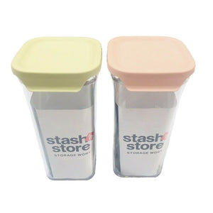 2x Food Cereal Storage Canister Jar Containers with Lock Lid