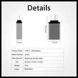 Fast Type C Male to USB 3.0 Premium A Female Converter USB-C Data OTG Adapter