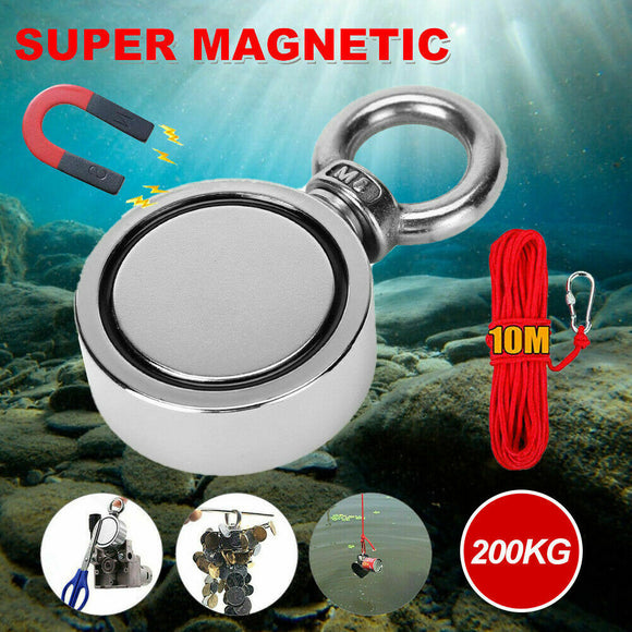 200KG Salvage Strong Magnet Fishing Treasure Metal Recovery Neodymium