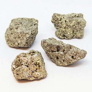 4 Natural Fools Gold Stones Iron Pyrite Crystal Stone Specimen Nugget Mineral