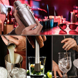12PC Cocktail Shaker Set Mixer Martini Strainer Bartender Spirits Maker Kit - Silver