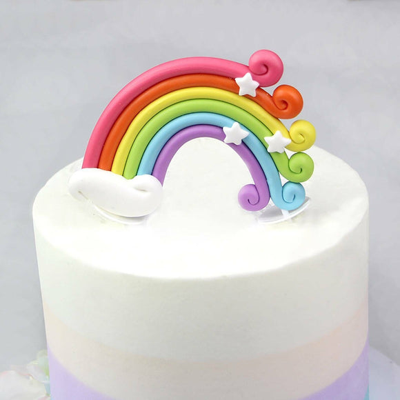 Rainbow Shape Cake Topper Flag Birthday Party Baby Shower Theme Baking Decor