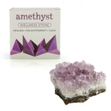 Amethyst Wellness Stone - Gift Box Natural Uncut Rough Crystal Gem of Fire