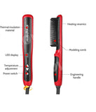LCD Electric Quick Heated Beard Straightener Brush Hair Comb Curling Curler Show