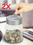 2 x Money Jar Coin Counting with LCD Display