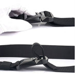 Mens Military Tactical Belt Casual Belt Alloy Buckle Quick Release Nylon -Black