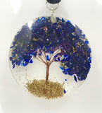 Blue Sandstone Tree of Life Orgonite Orgone Crystal Pendant Energy Healing EMF