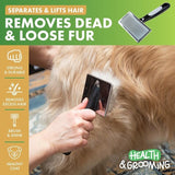 Slicker Pet Brush Grooming Hair Shedding Trimmer Comb Undercoat Dog Cat Grey