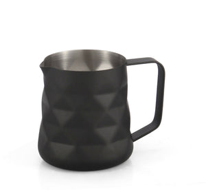 Diamond Black Stainless Steel Milk Frothing Jug Coffee Latte Pitcher 350ml