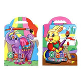 2x Giant Colouring Book with Carry Handle & Pencils Kids Fun Animals Painting A3