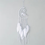 Moon Crescent Feather Dream Catcher Wall Hanging Tapestry Woven Nursery Craft