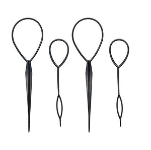 4pcs Set Hair Styling Tool Topsy Tail Ponytail Maker Braid Ladies Girl Clip Loop