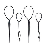 4pcs Set Hair Styling Tool Topsy Tail Ponytail Maker Braid Ladies Girl Clip Loop