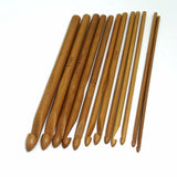 12x Bamboo Crochet Hooks Set Handle DIY Wooden Knitting Needle 3-10mm