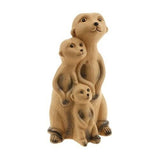 1pc Meerkat Family Terracotta Garden Statue Figurine Ornament Decor 21cm