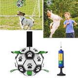 Dog Ball Interactive Soccer Toy Pet Football with Grab Tabs Tug Water Outdoor