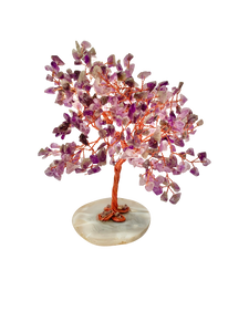 Crystal Chips Tree With Agate Slice Base Amethyst Ornaments Money Tree