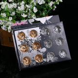 12 Pcs Gold & Silver Foil Flakes Leaf Wrap Nail Art Acrylic Gel Polish Nail Tool