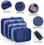 8x Storage Bag Travel Packing Pouches Luggage Organiser Clothes Suitcase - Navy