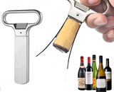 Wine Bottle Opener Cork Two-Prong Puller Damaged Cork Remover Chrome Sheath