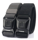 Mens Military Tactical Belt Casual Belt Alloy Buckle Quick Release Nylon -Black