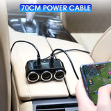 3 Way Multi Car Cigarette Lighter Socket Splitter Dual USB Charger/Power Adapter