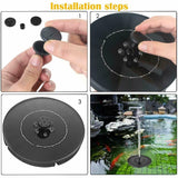 Bird Bath Fountain Solar Powered Water Pump Floating Outdoor Pond Garden Pool L