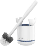 Premium Toilet Bowl Brush and Holder with Solid Handle and Durable Bristle White
