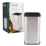 Appetito Square Universal Stainless Steel Knife Block Kitchen Tools - Silver