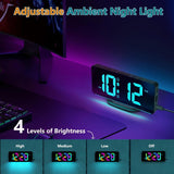 Digital Alarm Clock with 11 Colors & Dynamic RGB Display  Kids  Bedroom Office