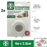 Sports Strapping Tape - 2 Rolls 38mm x 8m