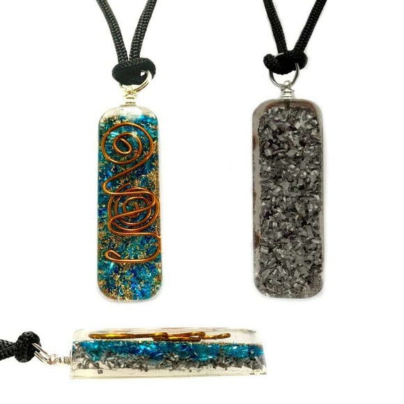 Orgone Chakra Healing Pendant Adjustable Cord Turquoise