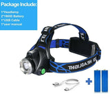 LED Head Torch Headlight CE Camping Headlamp USB Rechargeable Waterproof