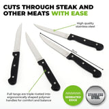 4pcs Ultra Sharp Home Master Stainless Steel Serrated Blade Ultra Sharp - 21cm