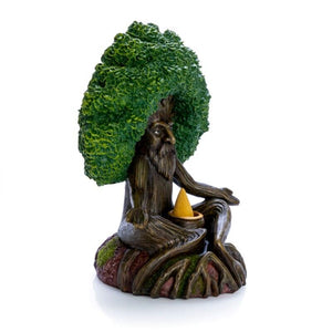 Meditating Ancient Backflow Incense Burner Cones Holder Old Man Tree