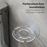 Toothbrush Holder Wall Mount Sucker Bathroom Suction Cup ToothpastStorage Grey