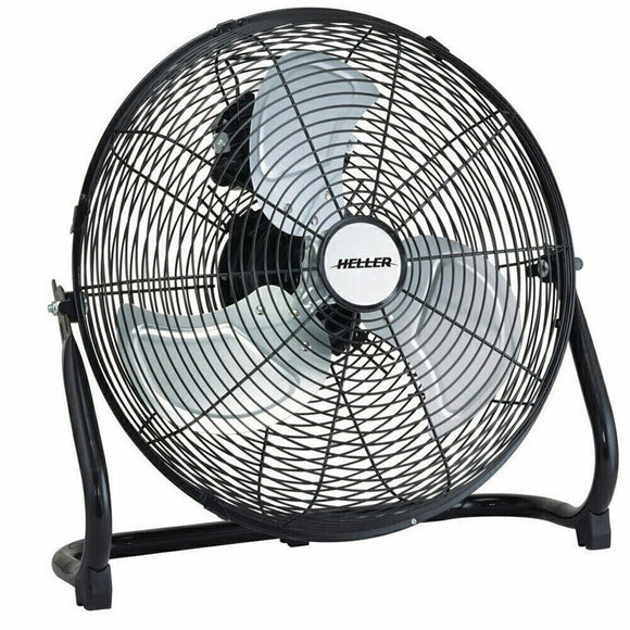 Heller Fan High Velocity Fan Black Floor Desk Circulator Cooling Black 40cm