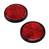 2x Adhesive Reflectors Round Automative  3cm x 3.3cm - Red