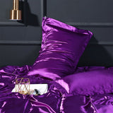 2x Satin Silk Pillow Cases Cushion Cover Pillowcase Home Decor Luxury Bed Purple