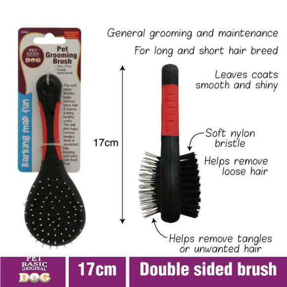 Pet Grooming Brush Double Side Dog Cat Long & Short Hair Fur Shedding Tool