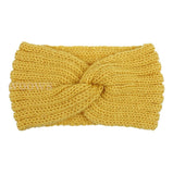 Knitted Headband Women Crochet Winter Ear Warmer Hairband Headwrap - Yellow