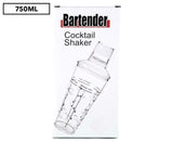 Bartender Acrylic Cocktail Shaker 750ml 3 Piece Set Beverage Drink