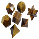 7 Pieces Tiger Eye Sacred Geometry Crystal Healing Spiritual Meditation