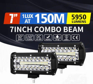 2x 7inch Osram LED Light Bar Spot Flood Combo Work Driving Offroad 6"