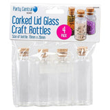8x Corked Lid Glass Bottles Decoration Craft Wedding Projects 70 x 26mm
