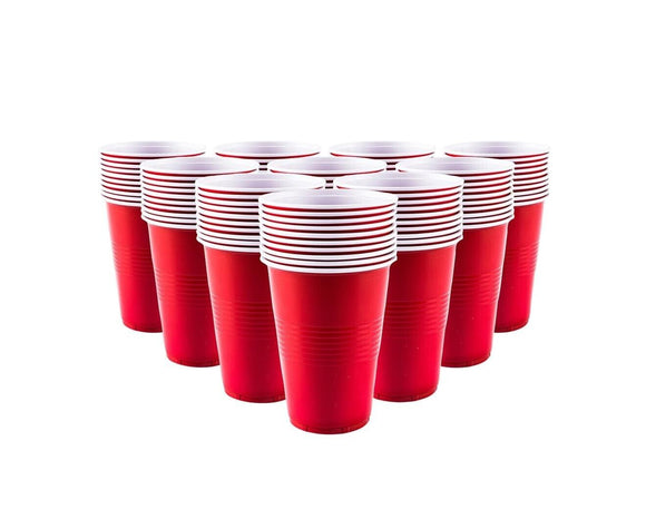50PK Red Party Cups  Large Rim High Quality 450ml Super Value Pack - Red